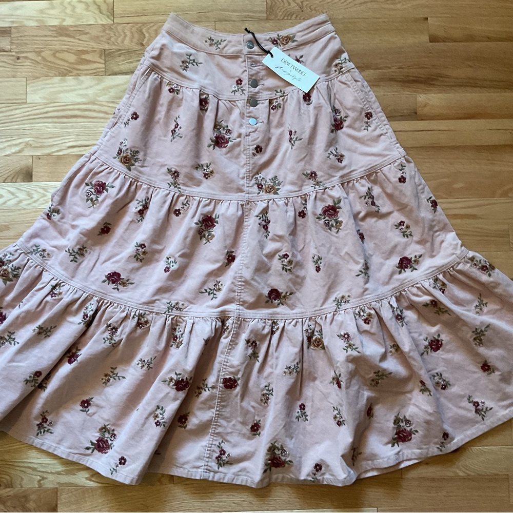 Free People Blush Pink Floral Tiered Maxi Skirt - Picture 4 of 16